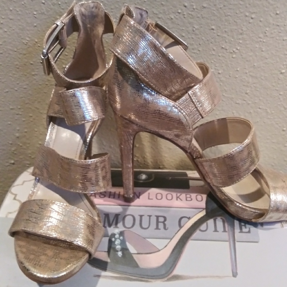 Nice never wore rose gold and gold heels